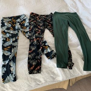 3 pair Lularoe stretch pants - various colors